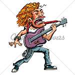 cartoon of heavy metal singer